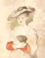 R. Cosway - Maria Cosway con cappello di paglia