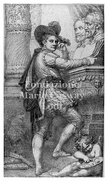 Autoritratto con i busti di Michelangelo e Rubens